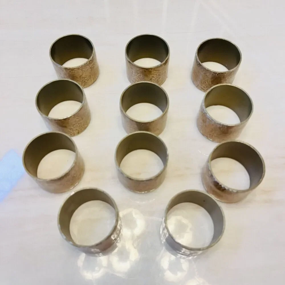 Gold Color Veneer with Acrylic Coating Napkin Rings Set Of 11